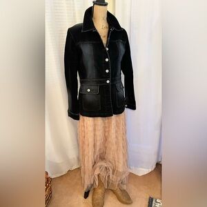 Vintage Liz Claiborne Lizwear Jeans Cotton Velvet Distressed Jacket Size M